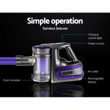 NNEDSZ 150 Cordless Handheld Stick Vacuum Cleaner 2 Speed   Purple And Grey