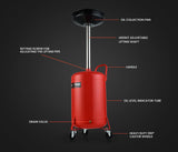 NNEMB 60L Mobile Waste Oil Drainer Tank-Telescopic-for Car Engine-Workshop