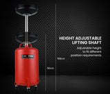 NNEMB 60L Mobile Waste Oil Drainer Tank-Telescopic-for Car Engine-Workshop
