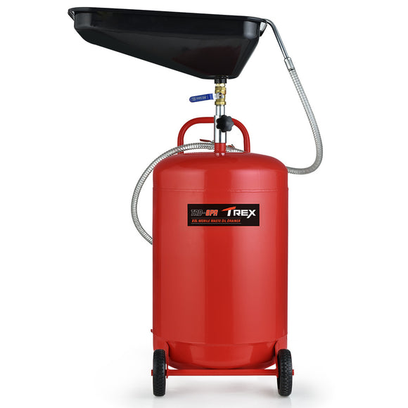 NNEMB 80L Mobile Waste Oil Drainer-Telescopic-with Air Compressor Fitting-for Workshop