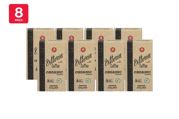 NNEKG Vittoria Organic Rainforest Ground Coffee 200g 8 Pack