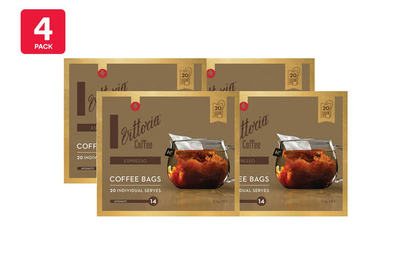 NNEKG Vittoria Espresso Coffee Bags 4 Pack of 20 Bags