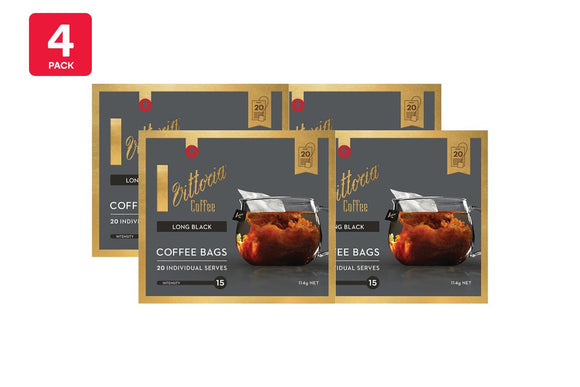 NNEKG Vittoria Long Black Coffee Bags 4 Pack of 20 Bags