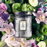 NNEKG Apple Blue Clover Large Glass Jar Candle 100 Hour (18oz 510g)