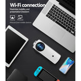 NNEDSZ Mini Video Projector Wifi USB HDMI Portable 220ANSI Lumens HD 1080P Home Theater