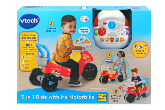 NNEKG VTech 3 in 1 Ride with Me Motorbike