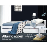 NNEDSZ Double Full Size Wooden Bed Frame Mattress Base Timber Platform White