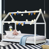 NNEDSZ Wooden Bed Frame Single Size Mattress Base Pine Timber Platform White