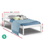 NNEDSZ Size Wooden Bed Frame - White