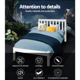 NNEDSZ Size Wooden Bed Frame - White