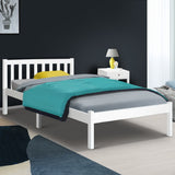 NNEDSZ Size Wooden Bed Frame - White