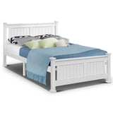 NNEDSZ Size Wooden Bed Frame - White