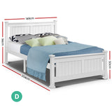 NNEDSZ Size Wooden Bed Frame - White