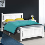 NNEDSZ Size Wooden Bed Frame - White