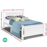 NNEDSZ Single Wooden Bed Frame - White