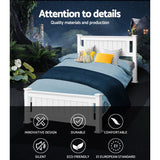 NNEDSZ Single Wooden Bed Frame - White