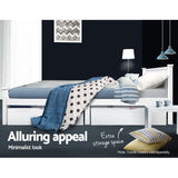 NNEDSZ Single Wooden Bed Frame - White