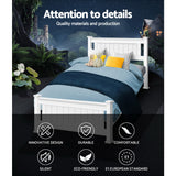 NNEDSZ Size Wooden Bed Frame - White
