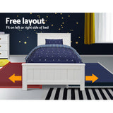 NNEDSZ Wooden Trundle Bed Frame Timber Slat King Single Size White