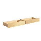 NNEDSZ Set of 2 Bed Frame Storage Drawers Timber Trundle for Wooden Bed Frame Base Oak