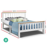 NNEDSZ Double Full Size Wooden Bed Frame PONY Timber Mattress Base Bedroom Kids
