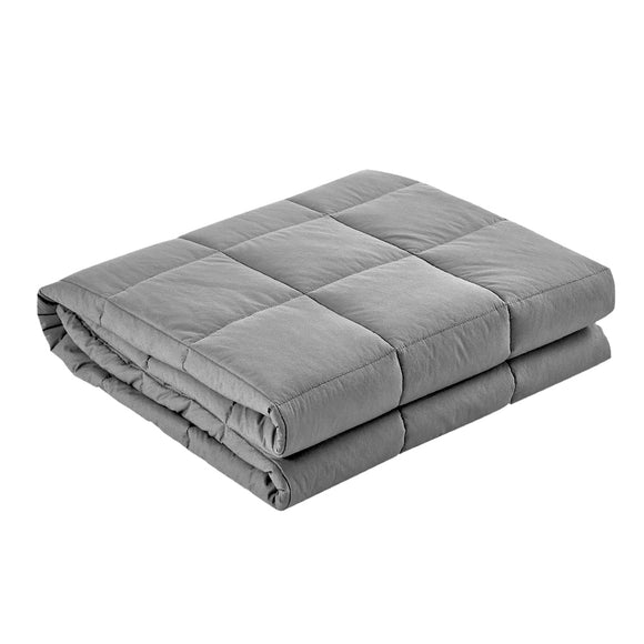 NNEDSZ Bedding 7KG Microfibre Weighted Gravity Blanket Relaxing Calming Adult Light Grey