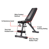 NNEDPE Powertrain Adjustable Incline Decline Exercise Bench Resistance Bands