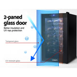 NNEDSZ  Wine Cooler 18 Bottles Glass Door Beverage Cooler Thermoelectric Fridge Black