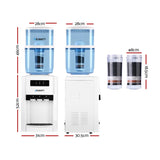 NNEDSZ 22L Bench Top Water Cooler Dispenser Purifier Hot Cold Three Tap with 2 Replacement Filters