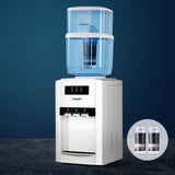 NNEDSZ 22L Bench Top Water Cooler Dispenser Purifier Hot Cold Three Tap with 2 Replacement Filters