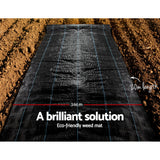 NNEDSZ  3.66m x 20m Weedmat Weed Control Mat Woven Fabric Gardening Plant PE