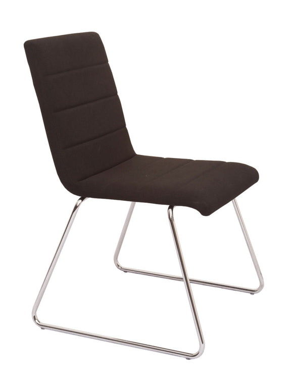 NNE FABRIC SLED BASE VISITOR CHAIR WITH LINKING FEATURE BLACK