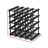 NNEDSZ 20 Bottle Timber Wine Rack Wooden Storage Wall Racks Holders Cellar Black