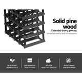 NNEDSZ 20 Bottle Timber Wine Rack Wooden Storage Wall Racks Holders Cellar Black