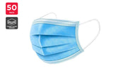 NNEKG Werko 3 Ply Protective Disposable Face Mask (50 Pack Blue)