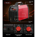 NNEDSZ 220 Amp Inverter Welder TIG MMA ARC DC Gas Welding Machine Stick Portable