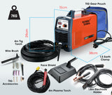 NNEMB 140 Amp 3in1 Multi-process Plasma Cutter GTAW Stick Gas Tungsten Arc Portable Inverter TIG Welder