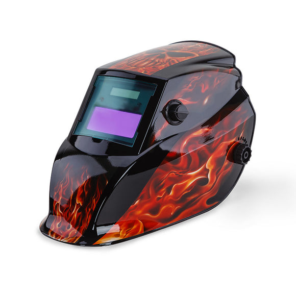 NNEMB Black Flames Solar Auto Darkening Welding Helmet Mask MIG/ARC/TIG Welder Machine