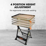 NNEMB Welding Table 150kg Capacity Height and Angle Adjustable