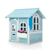 NNEDSZ Kids Wooden Cubby House Outdoor Playhouse Pretend Play Set Childrens Toy