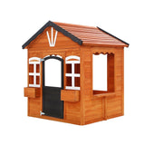 NNEDSZ Kids Cubby House Wooden Outdoor Playhouse Timber Childrens Pretend Play