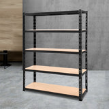NNEDSZ 1.8M Warehouse Racking Shelving Storage Shelf Garage Shelves Rack Steel Black