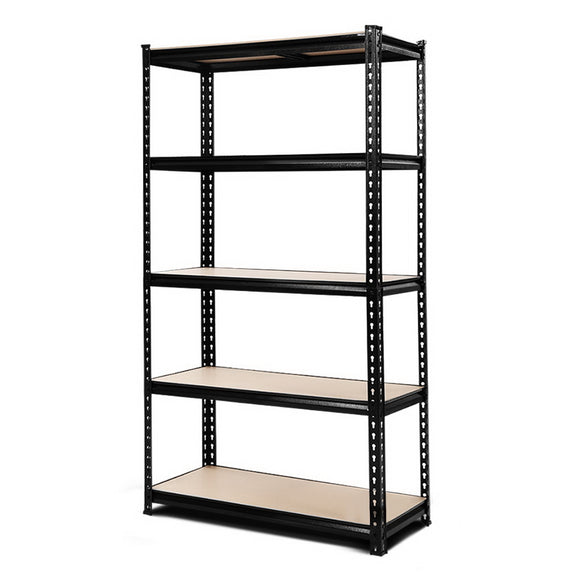 NNEDSZ 1.8M 5-Shelves Steel Shelving Racking Garage Storage Rack Black