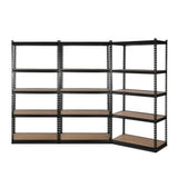 NNEDSZ 3x1.8M 5-Shelves Steel Warehouse Shelving Racking Garage Storage Rack Black