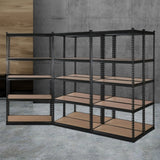 NNEDSZ 5x1.8M 5-Shelves Steel Shelving Racking Garage Storage Rack Black