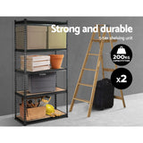 NNEDSZ 5-Shelves Steel Warehouse Shelving Racking Garage Storage Rack Grey