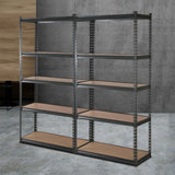 NNEDSZ 5-Shelves Steel Warehouse Shelving Racking Garage Storage Rack Grey