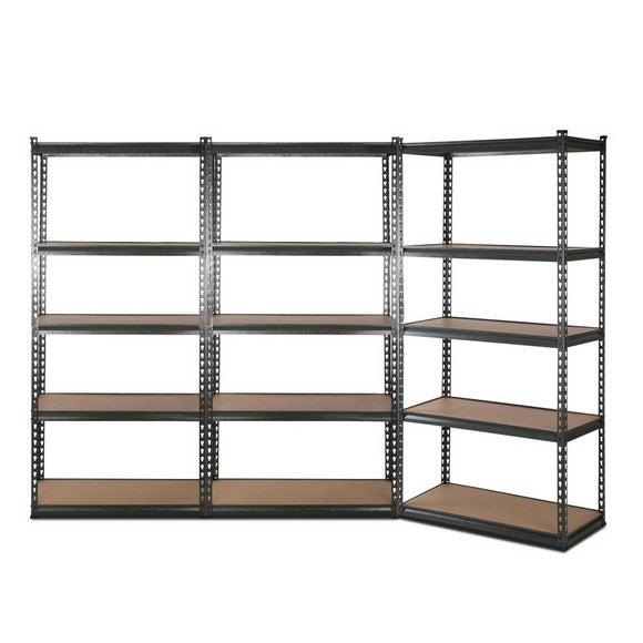 NNEDSZ 5-Shelves Steel Warehouse Shelving Racking Garage Storage Rack Grey