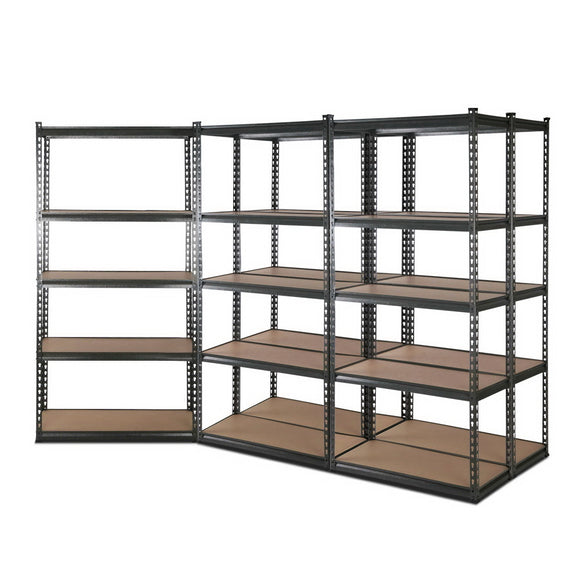 NNEDSZ 5-Shelves Steel Warehouse Shelving Racking Garage Storage Rack Grey