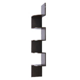 NNEDPE Sarantino 5-Tier Corner Wall Shelf Display Storage Shelves Dark Brown